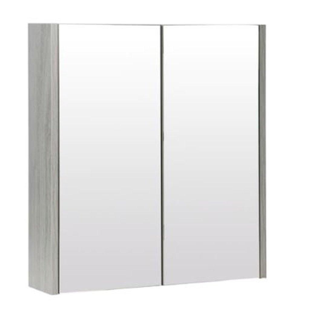 Silver Oak Mirror Bathroom Cabinet 60cm Wide